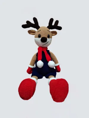 Hand crocheted reindeer doll