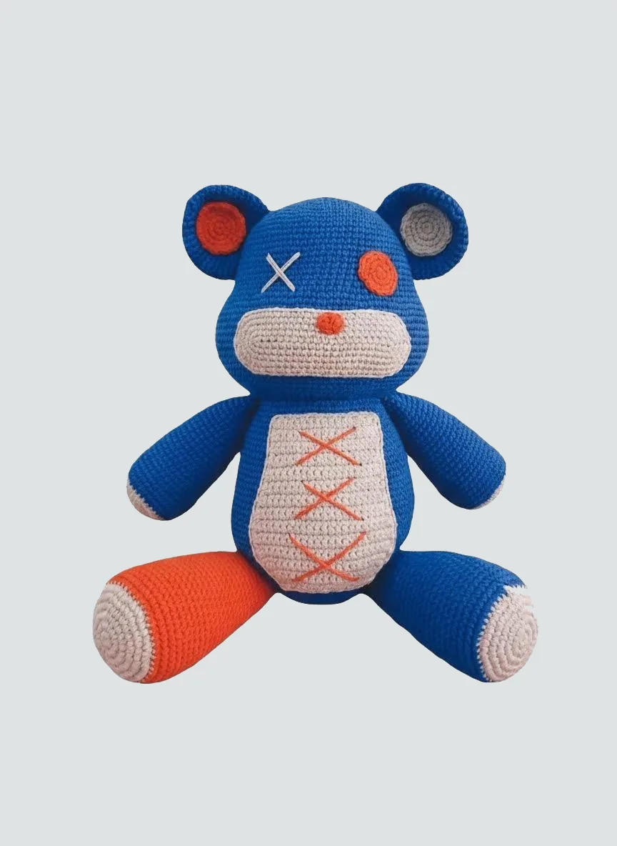 Blue crochet bear Amigurumi