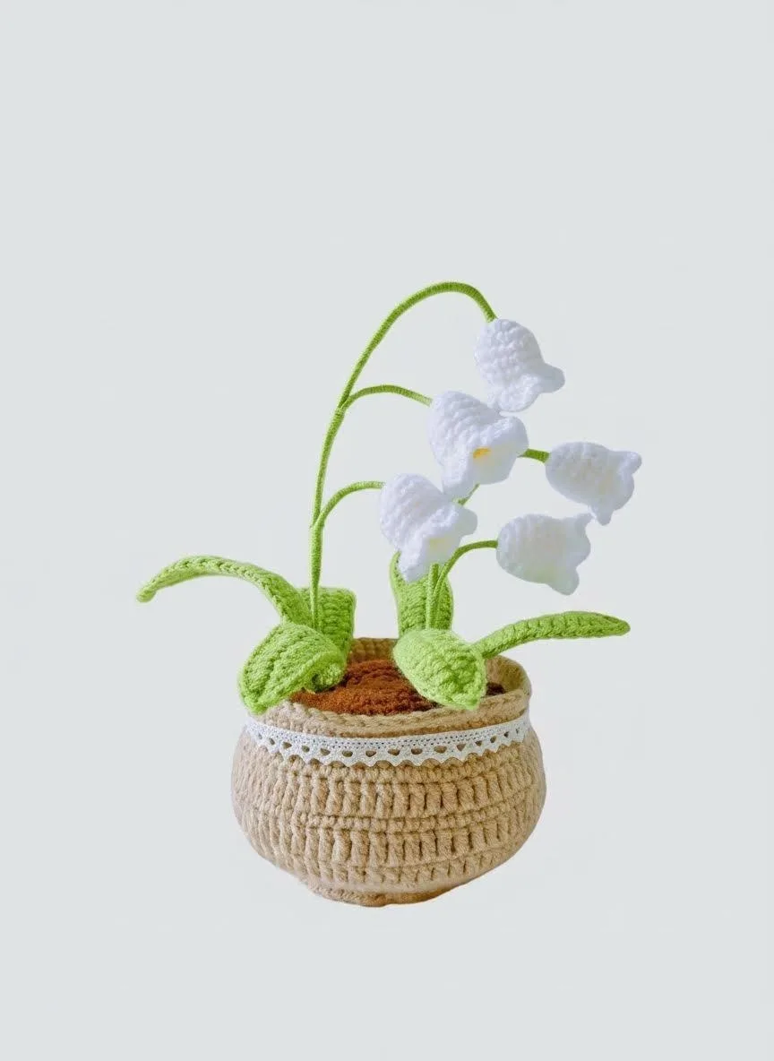 Crochet Lily of the Valley Potted Plant
