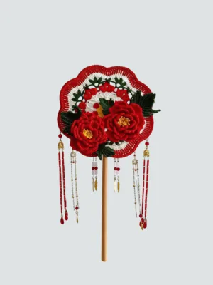 Crochet flower fan