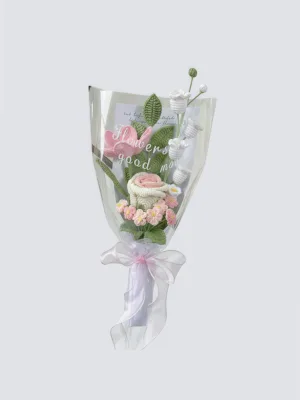 Hand Crocheted Pink Flower Bouquet