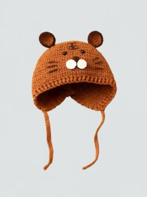crochet bear baby hat