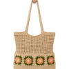 beige daisy market tote hanging bag display