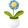 blue flower pot decoration front view