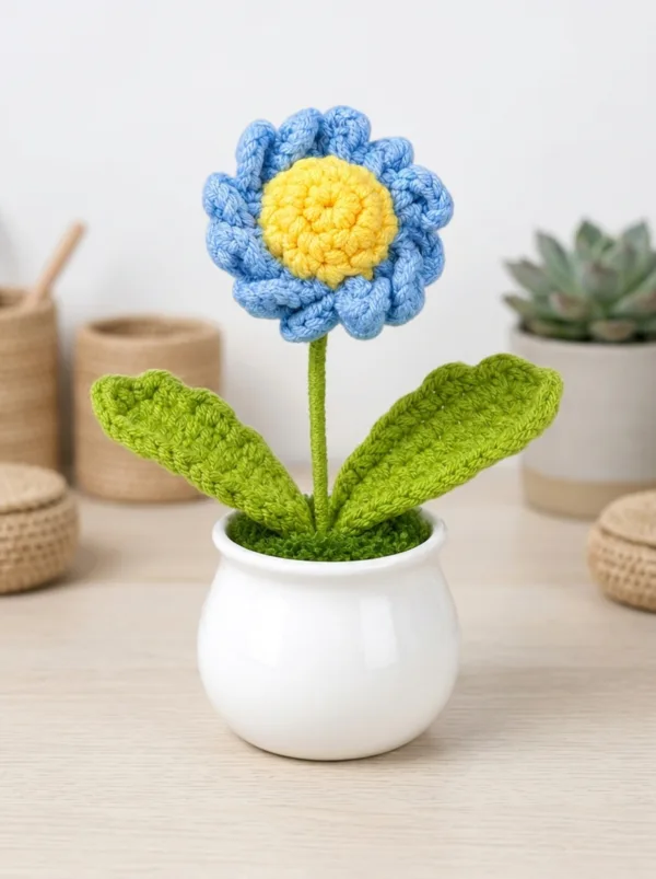 blue flower pot decoration main image