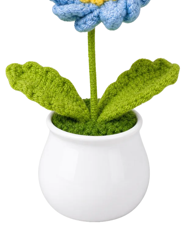 blue flower pot decoration styled view