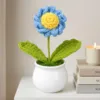 blue flower pot decoration texture view