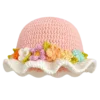 blush meadow floral ruffle sun hat angled view