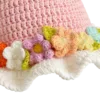 blush meadow floral ruffle sun hat close up detail