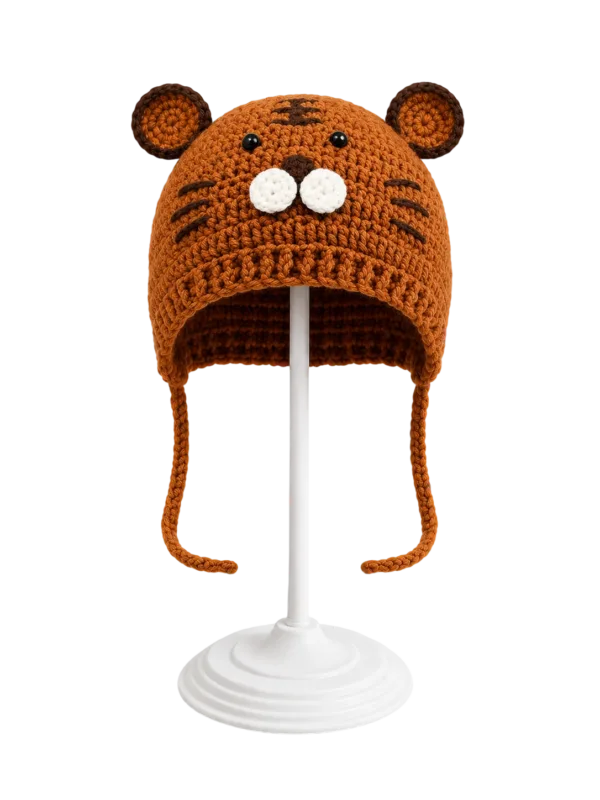 cocoa bear earflap hat front view