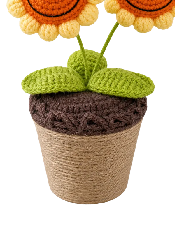double smiling sunflower planter ornament soft detail