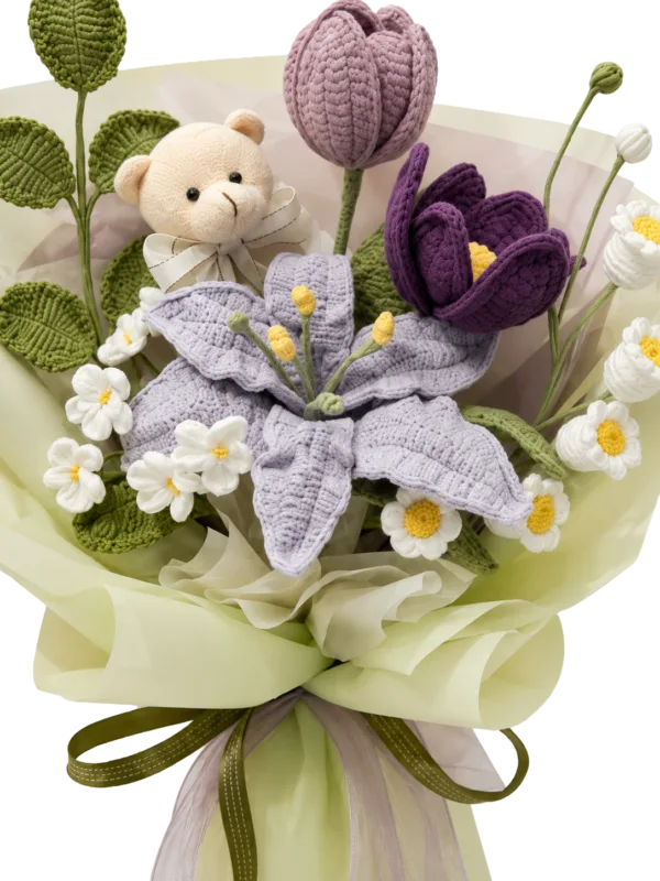 forest bunny tulip bouquet close up detail