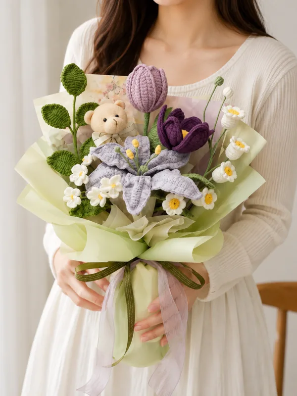 forest bunny tulip bouquet hanging display