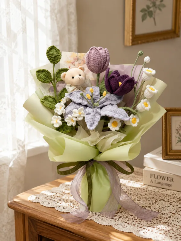 forest bunny tulip bouquet lifestyle scene