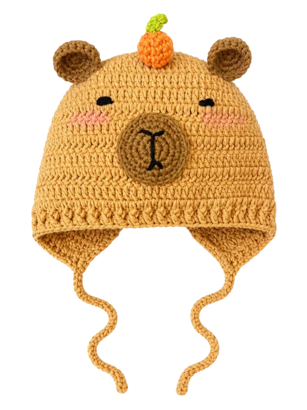 honey bear pumpkin earflap hat