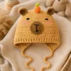 honey bear pumpkin earflap hat lifestyle scene