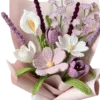 lavender daisy lily gift bouquet angled view