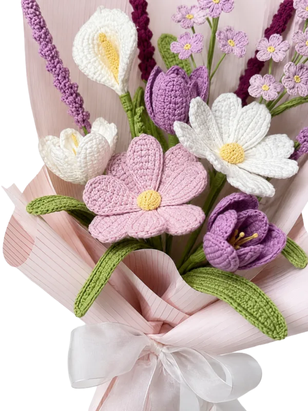 lavender daisy lily gift bouquet close up detail
