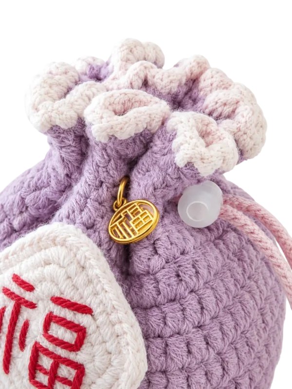 lilac fu blessing sachet pouch strap detail