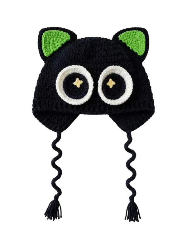 midnight cat ear hat angled view