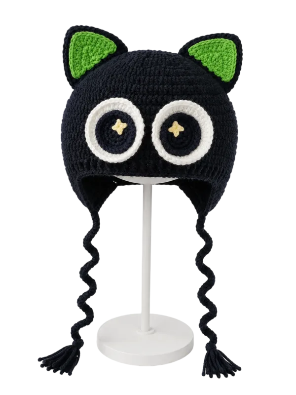 midnight cat ear hat front view