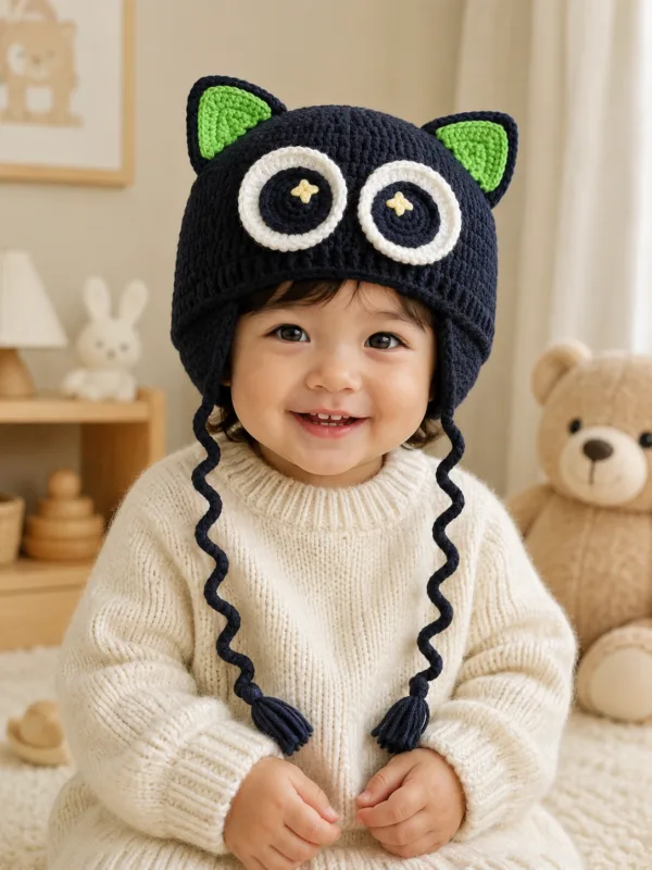 midnight cat ear hat hanging display