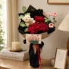 midnight red rose bear bouquet lifestyle scene