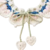 milk blue cherry pet scarf angled view