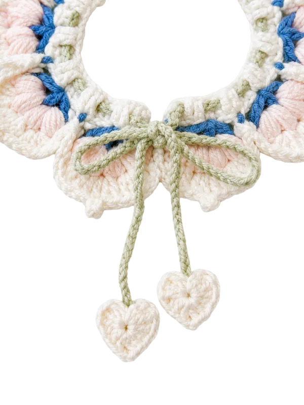 milk blue cherry pet scarf angled view