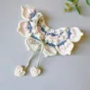 milk blue cherry pet scarf back view