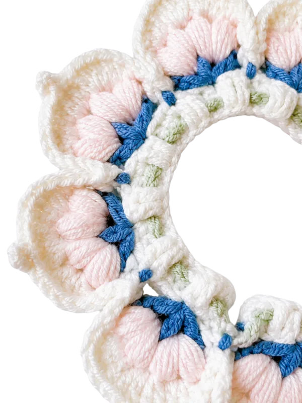 milk blue cherry pet scarf side view