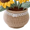 multi bloom sunflower pot ornament close detail