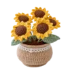 multi bloom sunflower pot ornament detail view