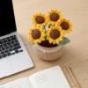 multi bloom sunflower pot ornament display view