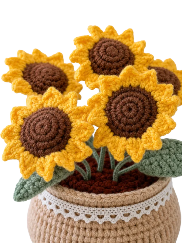 multi bloom sunflower pot ornament main image