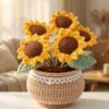 multi bloom sunflower pot ornament product view