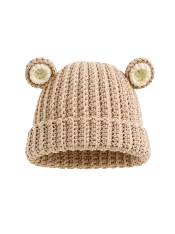 oat bear ear bonnet angled view