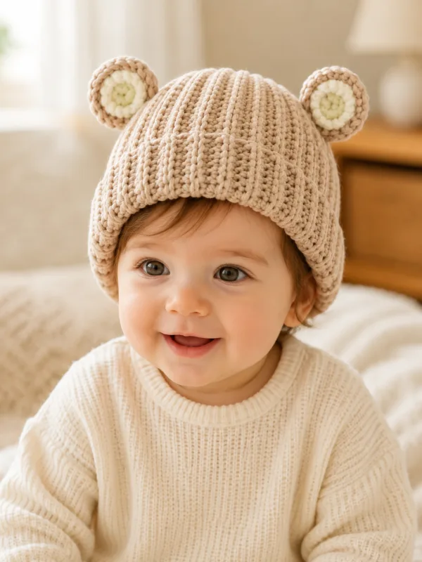 oat bear ear bonnet hanging display