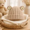 oat bear ear bonnet top view
