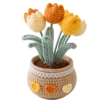 orange yellow tulip pot ornament soft detail