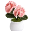 pink carnation white pot ornament front view