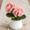 pink carnation white pot ornament product view