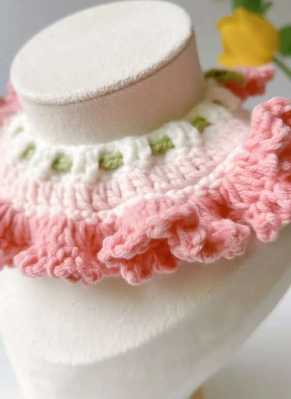 pink clover pet scarf front view