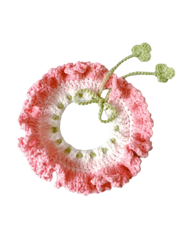 pink clover pet scarf hanging display