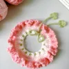 pink clover pet scarf hanging display