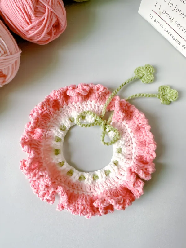 pink clover pet scarf hanging display