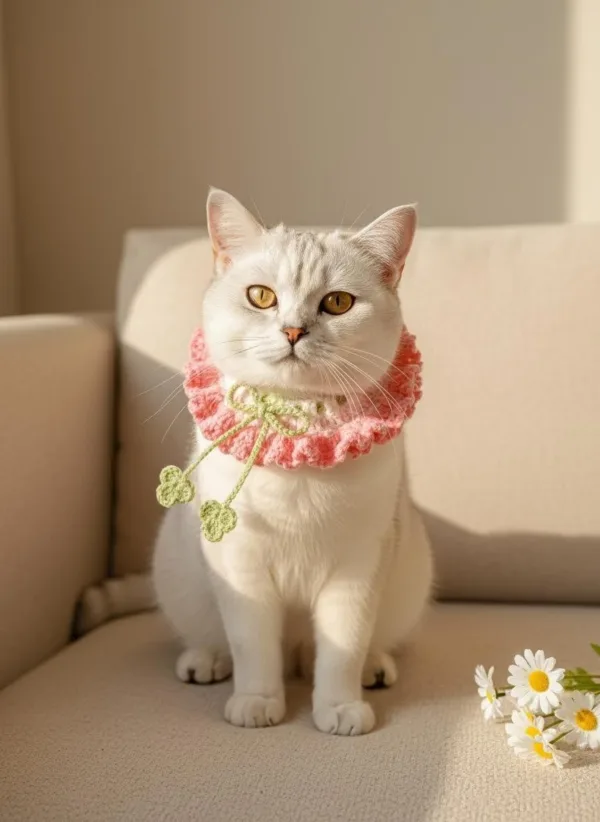 pink clover pet scarf main image