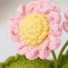 pink double flower pot decoration close up detail