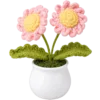 pink double flower pot decoration front view