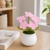 pink flower white pot ornament lifestyle scene